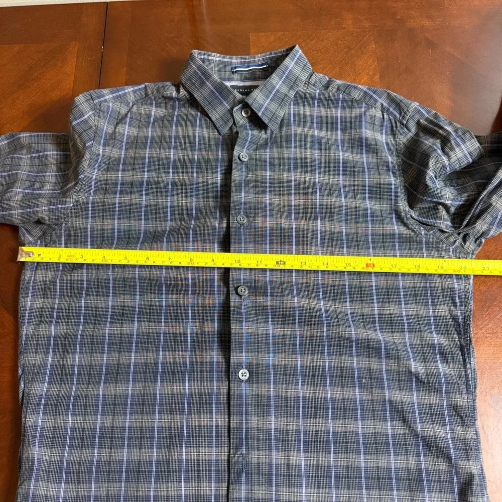 Banana Republic Men's Plaid Button Down‎ Shirt Small 14-14.5 Stretch